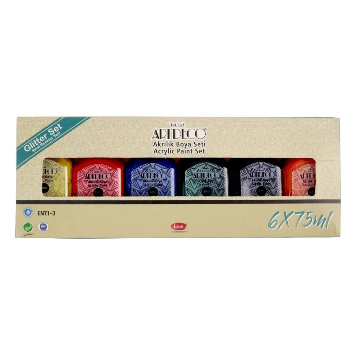 Artdeco AS6 Akrilik Boya Simli Renkler 6 x 75ml Set
