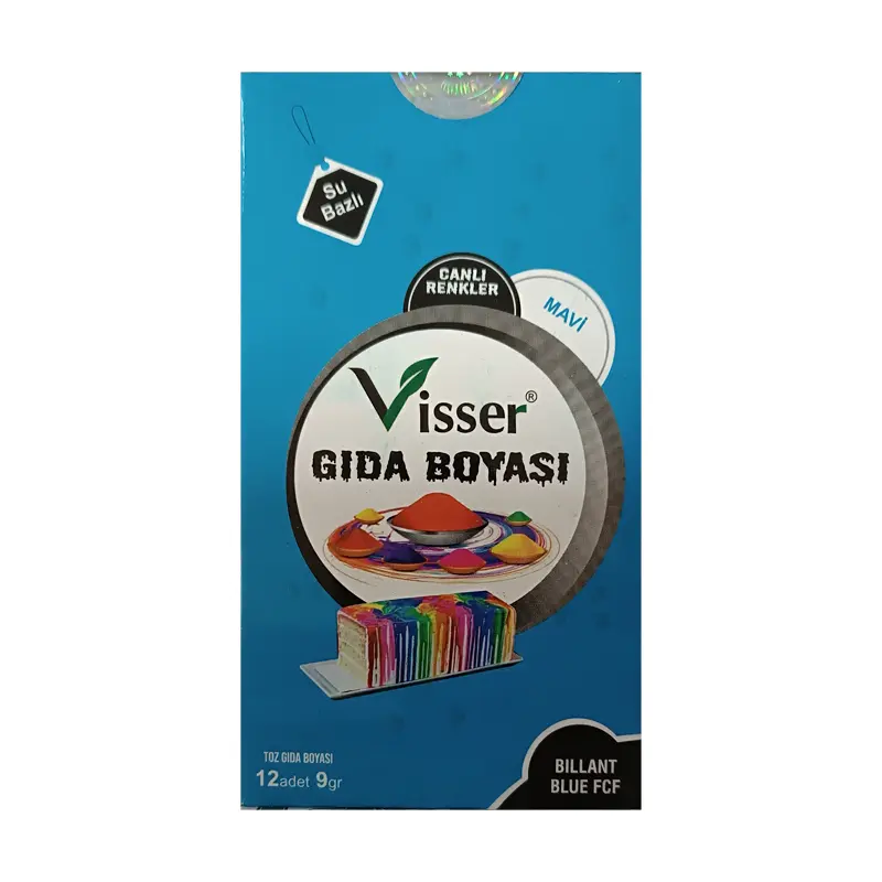 Misyon Visser Toz Gıda Boyası 9 Gr. Paket x 12 Li Kutu Mavi