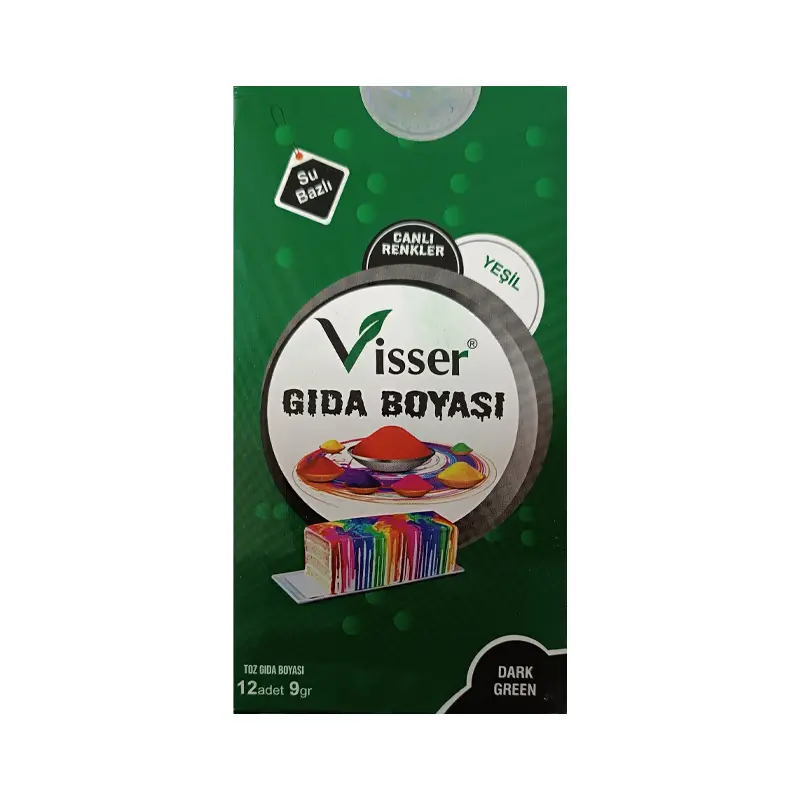 Misyon Visser Toz Gıda Boyası 9 Gr. Paket x 12 Li Kutu Yeşil