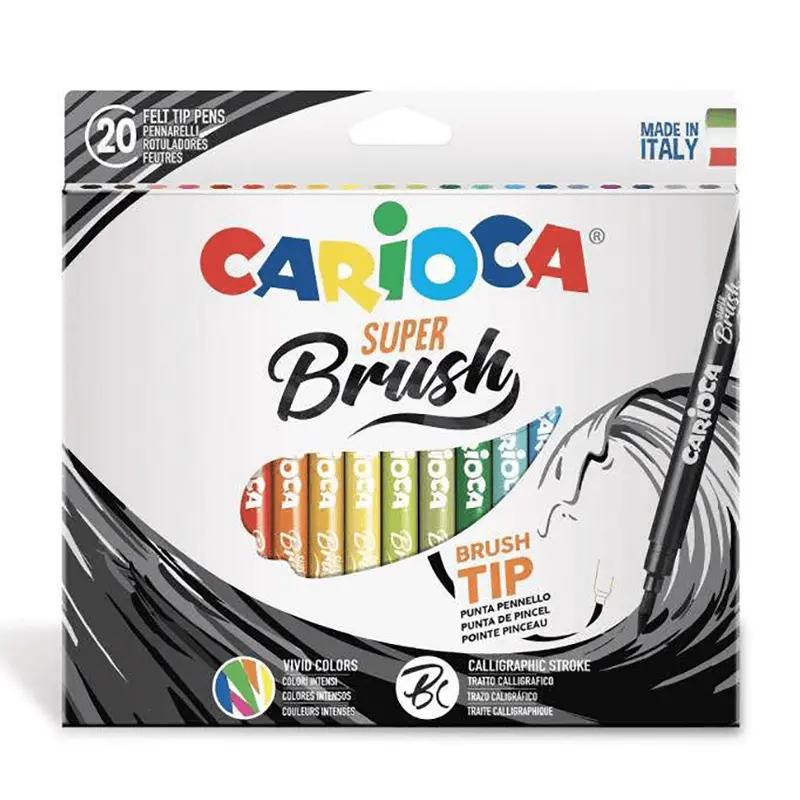 Carioca Brush Süper Fırça Uç Keçeli Boya Kalemi 20 Renk