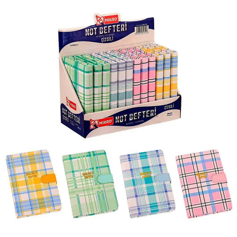 Mikro MG-03 Making İt Happen Not Defteri 13x19cm 80 Gr. 112 Yaprak Çizgili