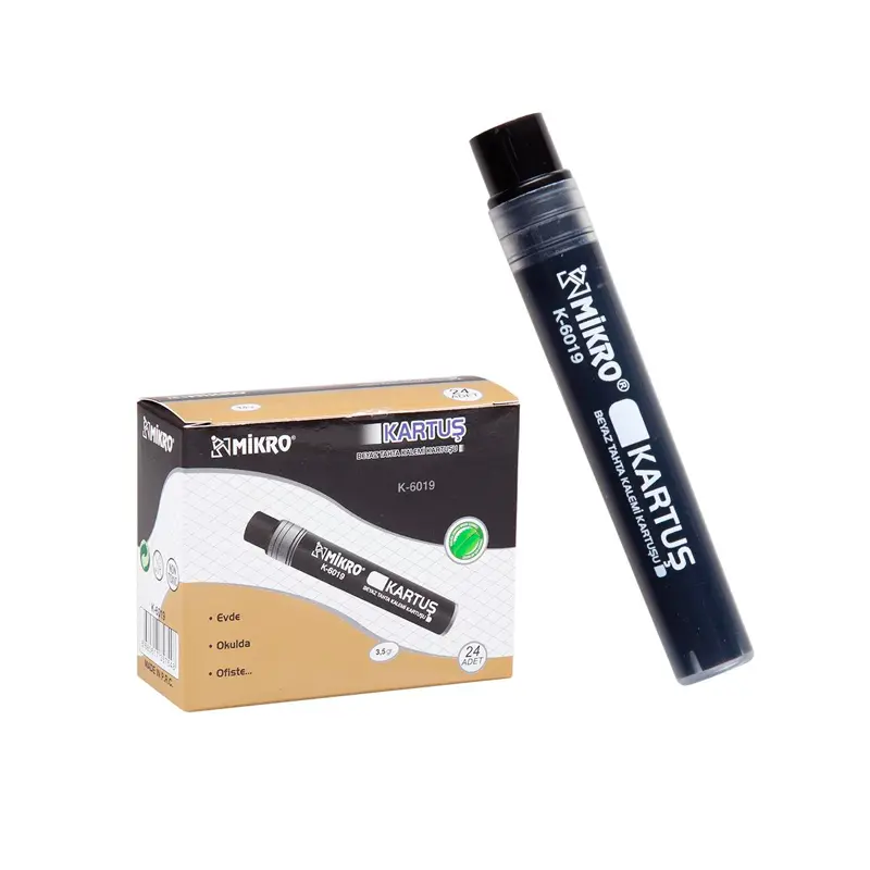Mikro K-6019 Beyaz Tahta Kalemi Kartuşu Siyah 24 Lü Kutu