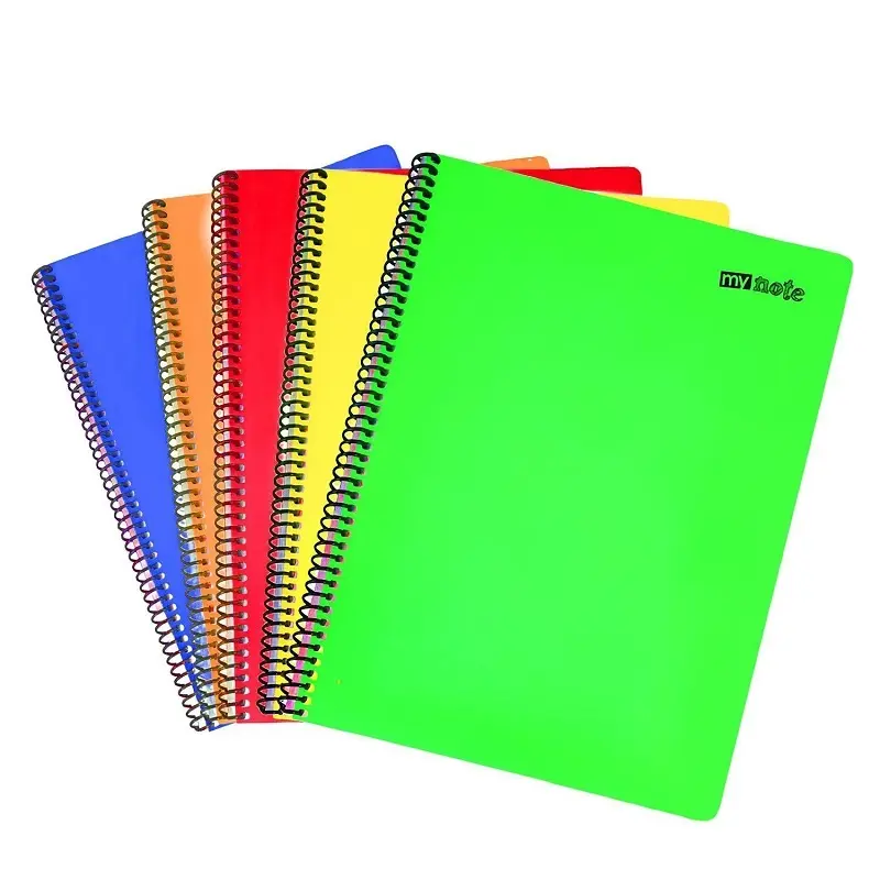MyNote Flex Neon PP Kapak Spiralli A4 Defter 120 Yaprak Kareli 6 Lı Paket