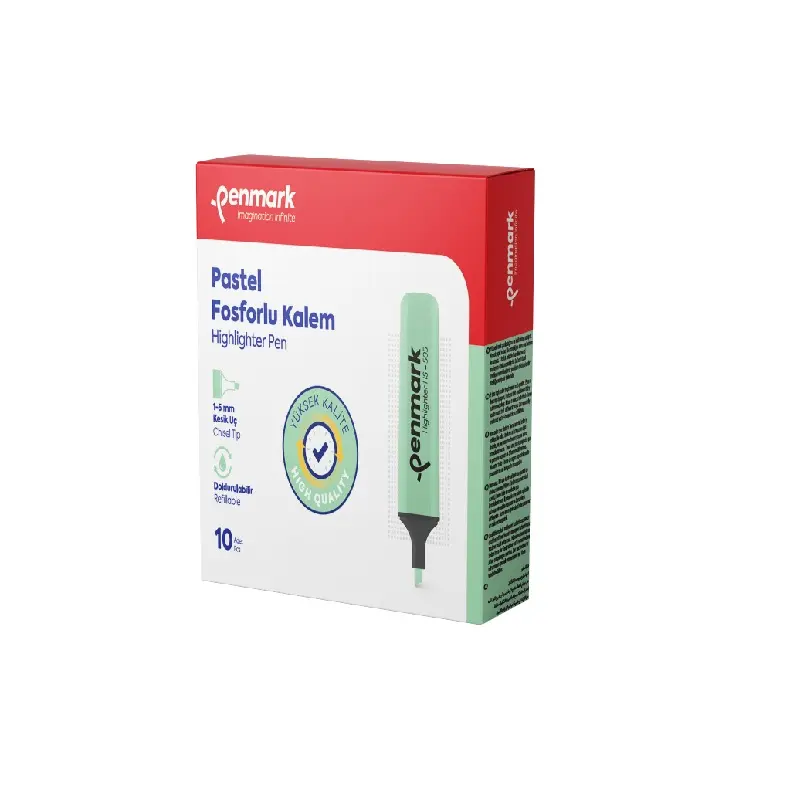 Penmark Pastel Fosforlu Kalem 1-5mm Kesik Uç Min Yeşili 10 Lu Kutu