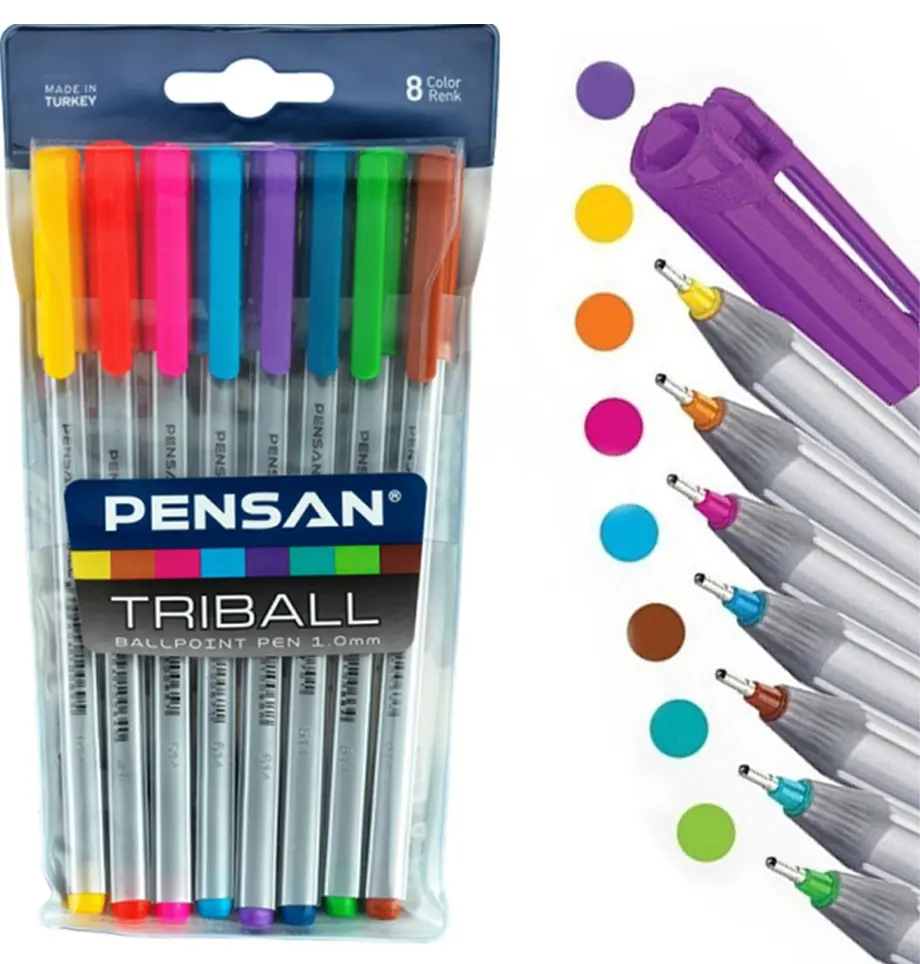 Pensan Triball Tükenmez Kalem 1.0 mm 8 Renk Set