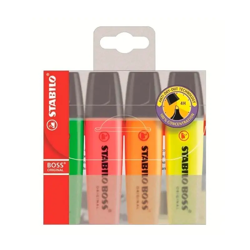 Stabilo 70/4 Boss Original Fosforlu Kalem 4 Renk