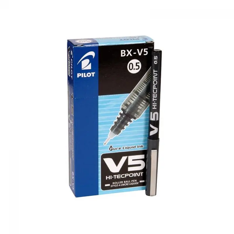 Pilot Hi-Tecpoint V5 İğne Uçlu Roller Kalem 0.5mm Siyah 12 Li Kutu