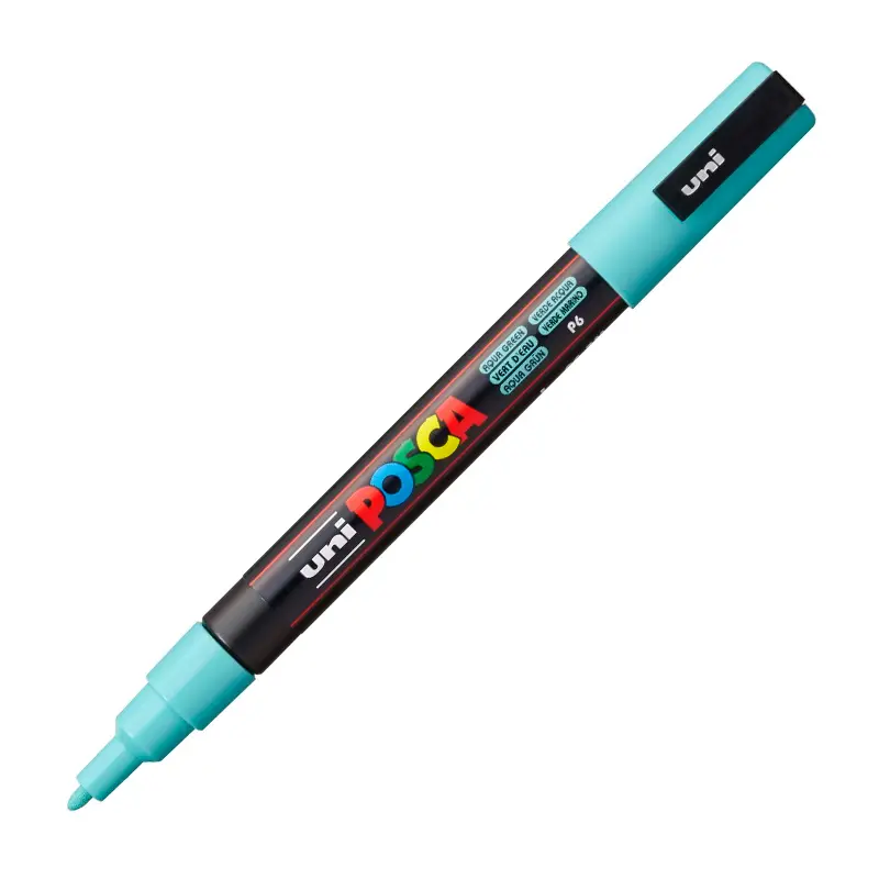 Uni-Ball Posca PC-3M 0.9 - 1.3 mm Su Bazlı Poster Markörü Su Yeşili 6 Lı Kutu