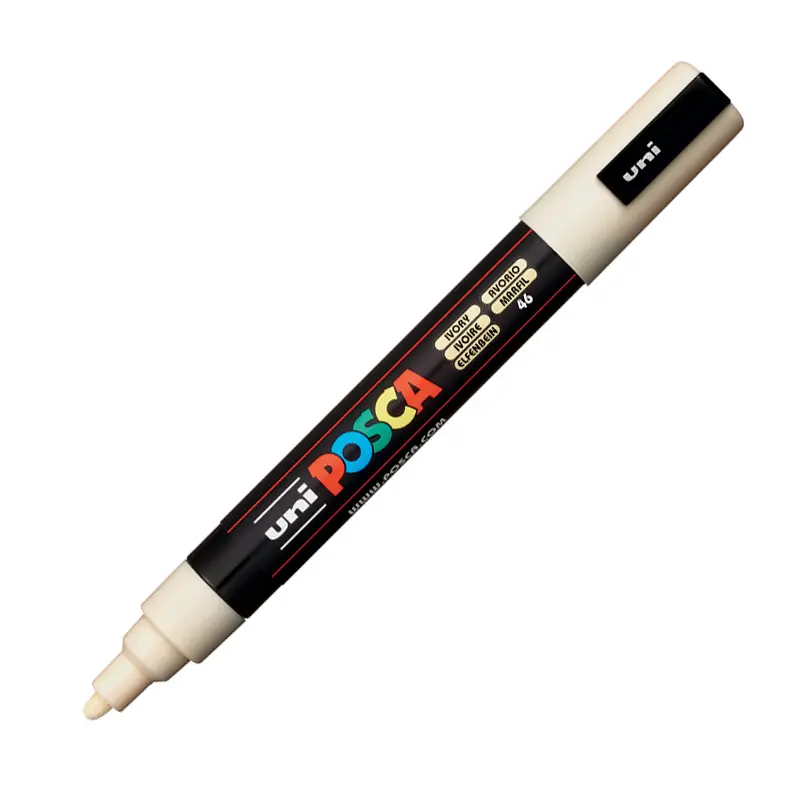 Uni-Ball Posca PC-5M 1.8 - 2.5mm Su Bazlı Poster Markörü Fildişi 6 Lı Kutu