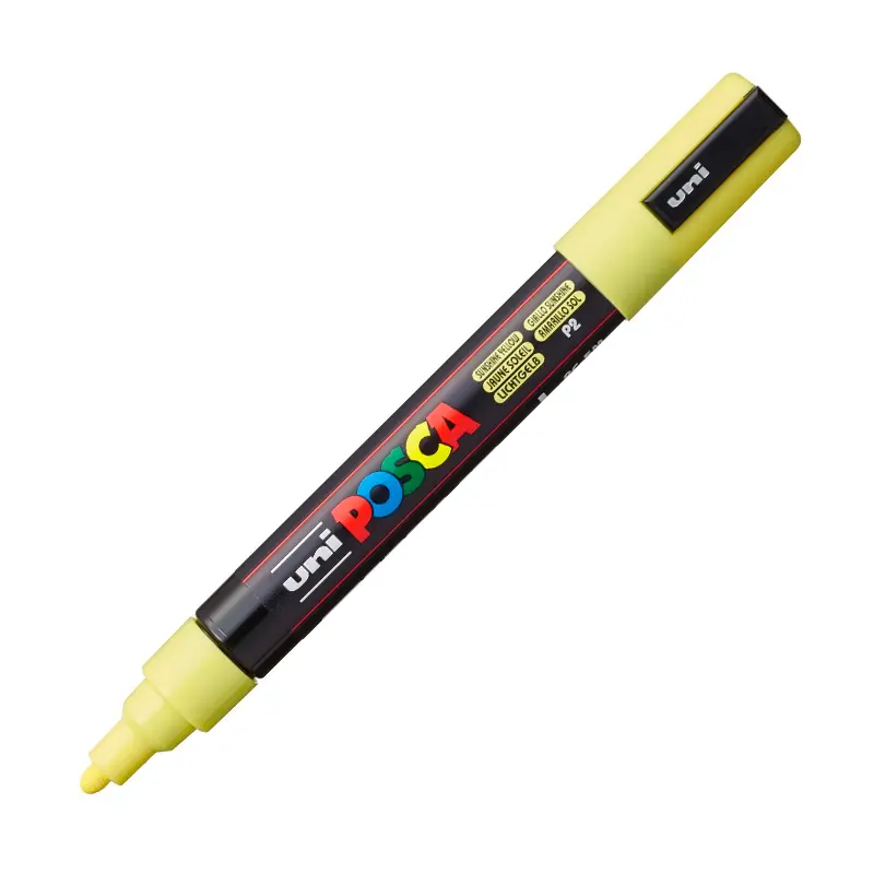 Uni-Ball Posca PC-5M 1.8 - 2.5mm Su Bazlı Poster Markörü Güneş Sarısı 6 Lı Kutu