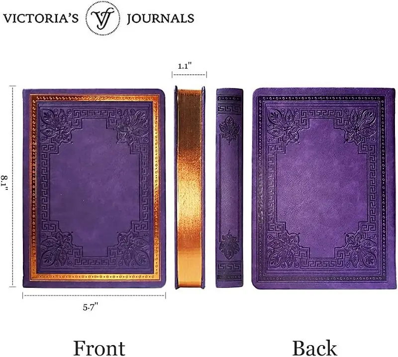 Victoria Journals Vintage Old Book Defter 80gr. 14x20cm 160 Yaprak Çizgili Mor
