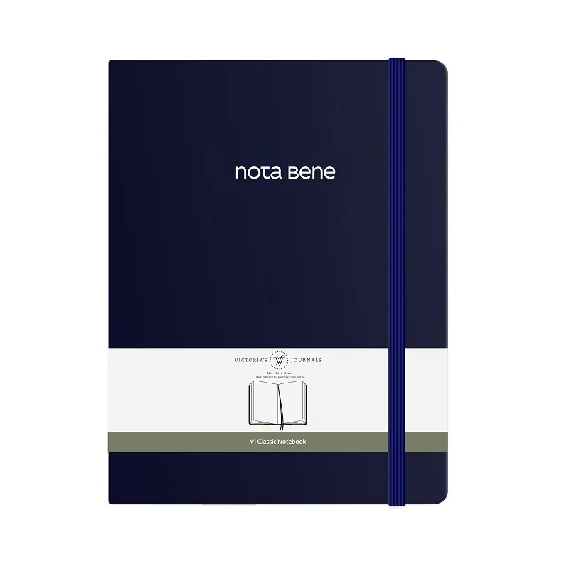 Victoria Journals Classic Sert Kapak Defter 19x25cm 70gr. 320 Sayfa Çizgili Defter Lacivert