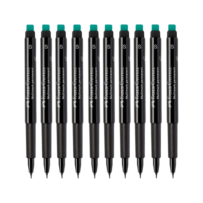 Faber-Castell 1523 Permanent Kalem (S) Siyah x 10 Lu Kutu