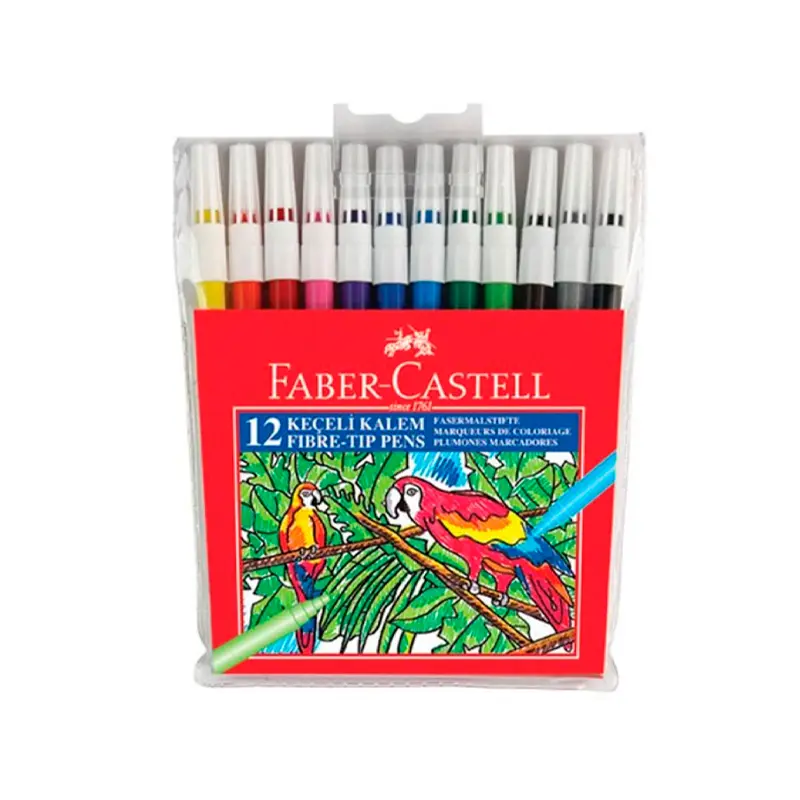 Faber-Castel 1551 Yıkanabilir Keçeli Kalem 12 Renk