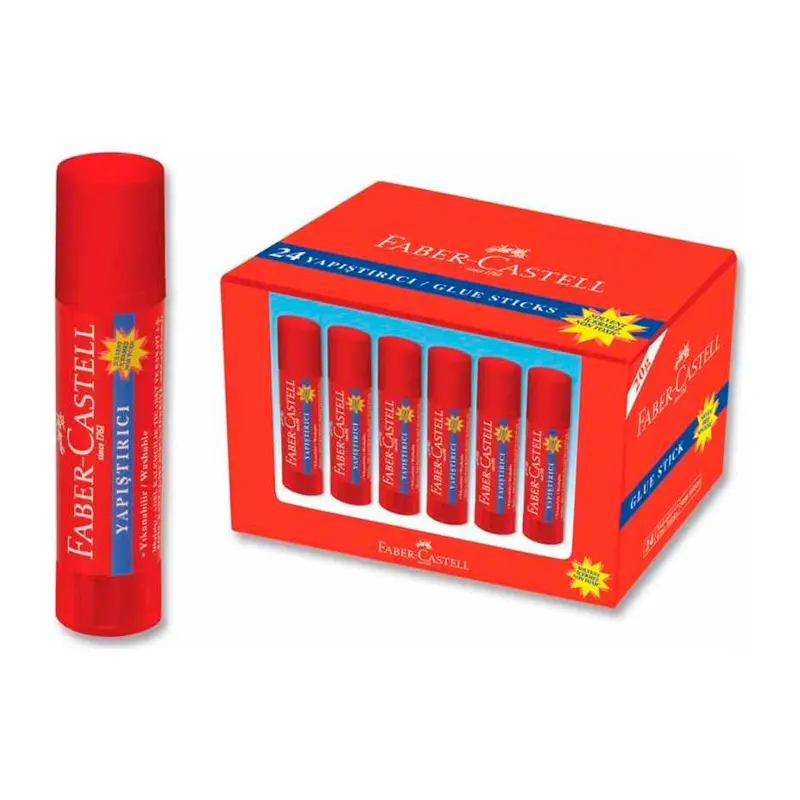 Faber-Castell Su Bazlı Stick Yapıştırıcı 10 Gr. x 24 Lü Kutu
