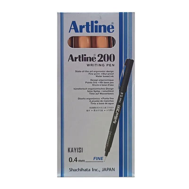 Artline 200N Fine Keçe Uçlu Yazı Kalemi 0.4 mm Kayısı 12 Li Kutu