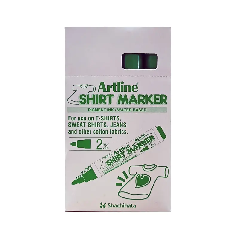 Artline EKT-2 Shirt Marker Tişört Kalemi 2.0 mm Yeşil 4 Lü Kutu