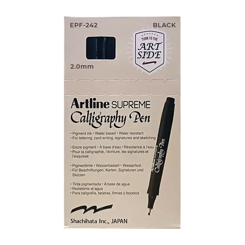 Artline Supreme EPF-242 Kaligrafi Kalemi 2.0 mm Siyah 12 Li Kutu