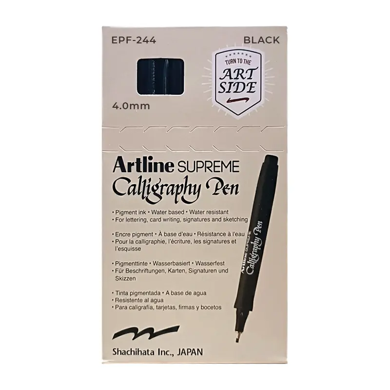 Artline Supreme EPF-244 Kaligrafi Kalemi 4.0 mm Siyah 12 Li Kutu