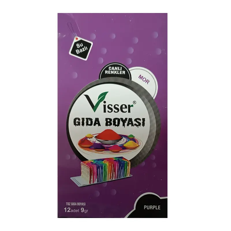 Misyon Visser Toz Gıda Boyası 9 Gr. Paket x 12 Li Kutu Mor