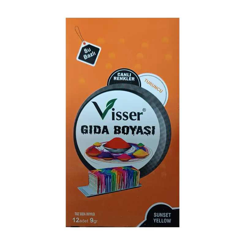 Misyon Visser Toz Gıda Boyası 9 Gr. Paket x 12 Li Kutu Turuncu