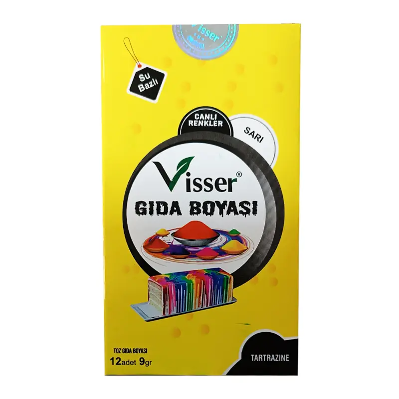 Misyon Visser Toz Gıda Boyası 9 Gr. Paket x 12 Li Kutu Sarı