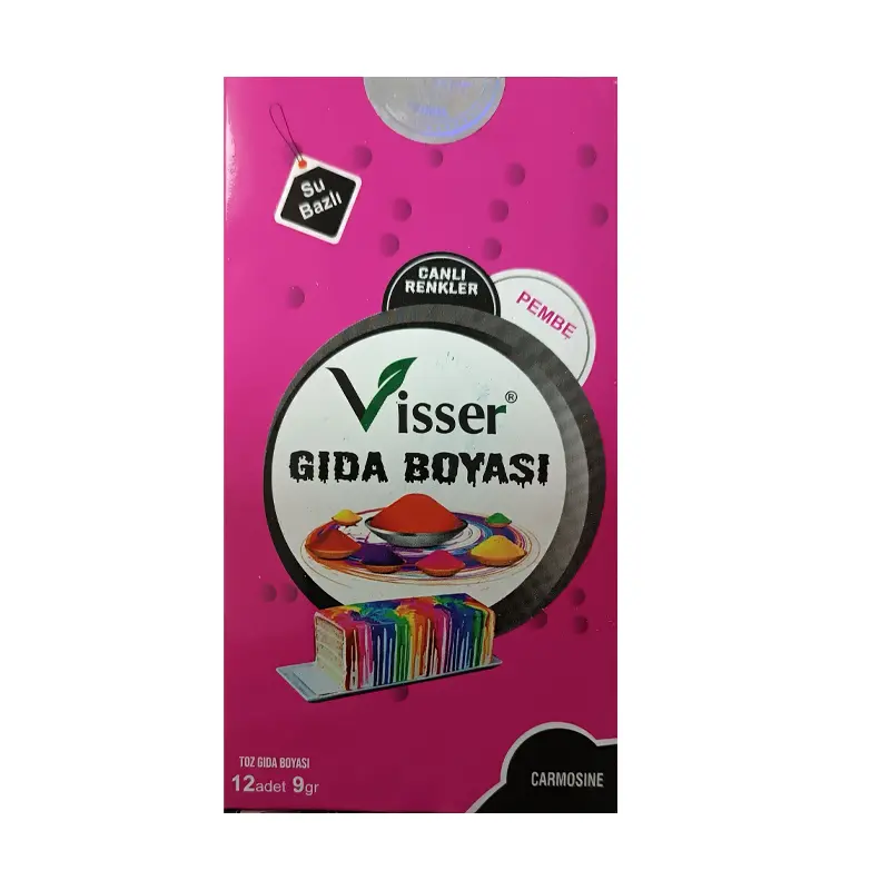 Misyon Visser Toz Gıda Boyası 9 Gr. Paket x 12 Li Kutu Pembe