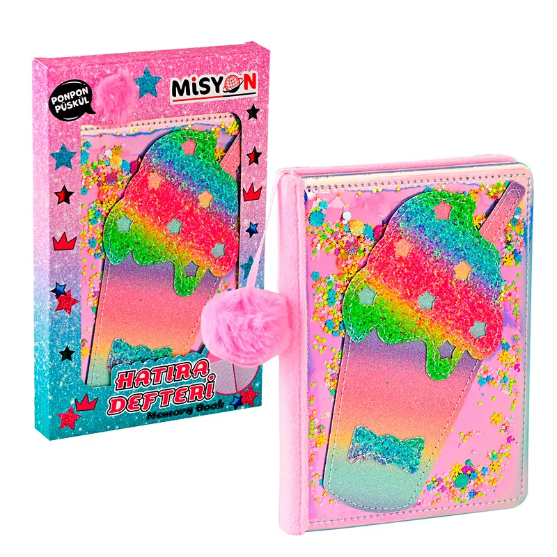 Misyon Ice Cream Ponpon Püsküllü Hatıra Defteri