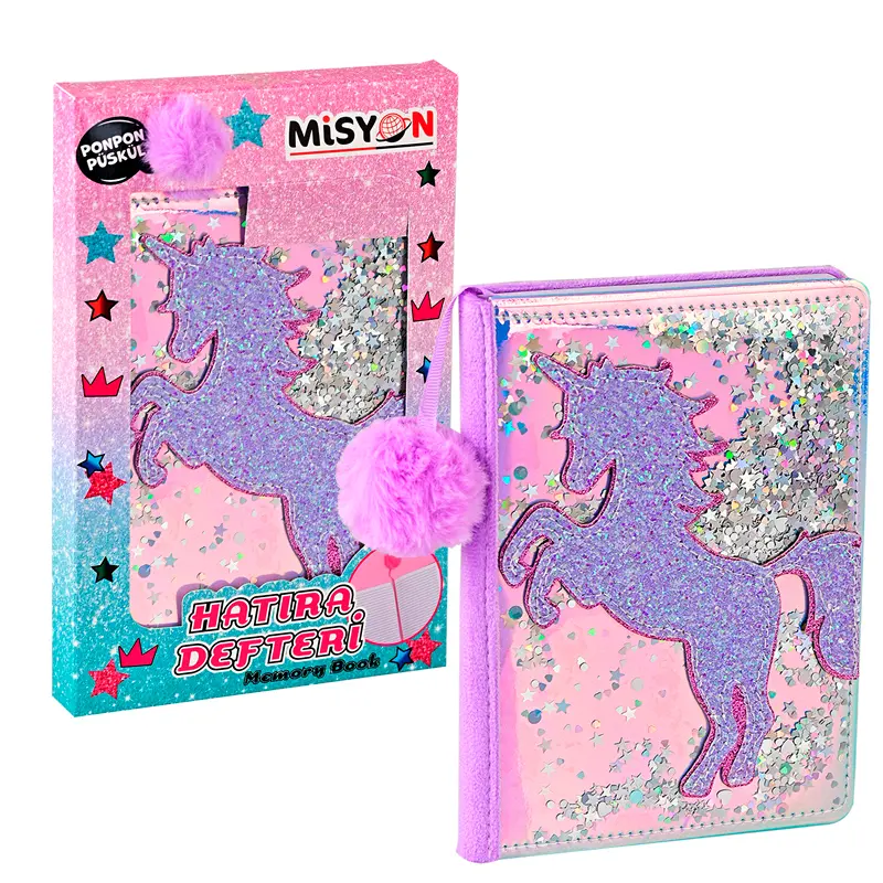 Misyon Unicorn Ponpon Püsküllü Hatıra Defteri