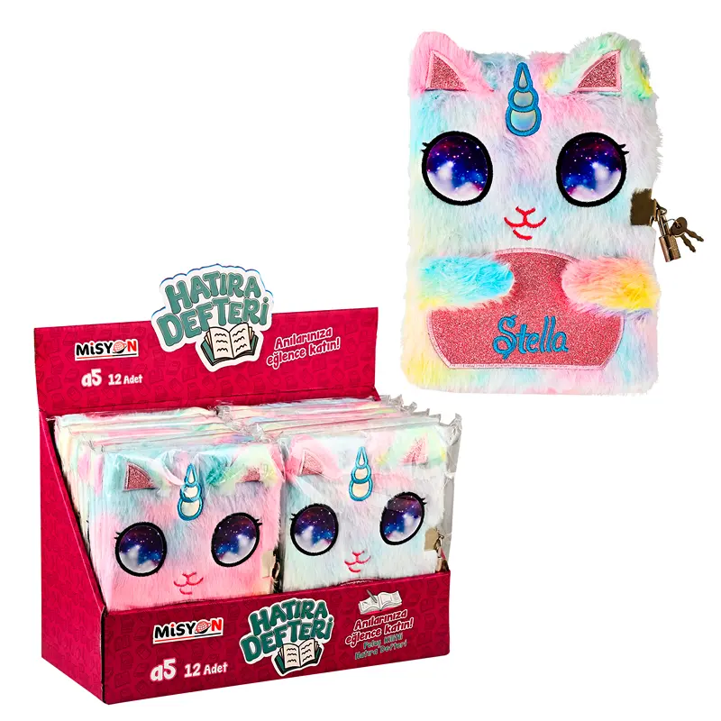 Misyon Stella Unicorn Peluş Hatıra Defteri Kilitli A5