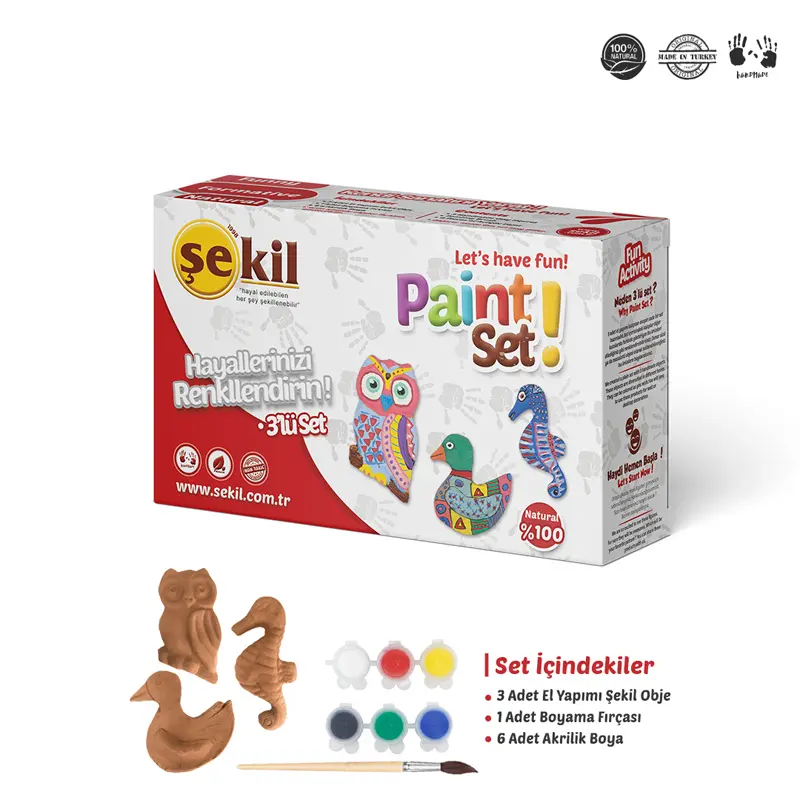 Şekil Seramik Obje 3 Lü Boyama Seti