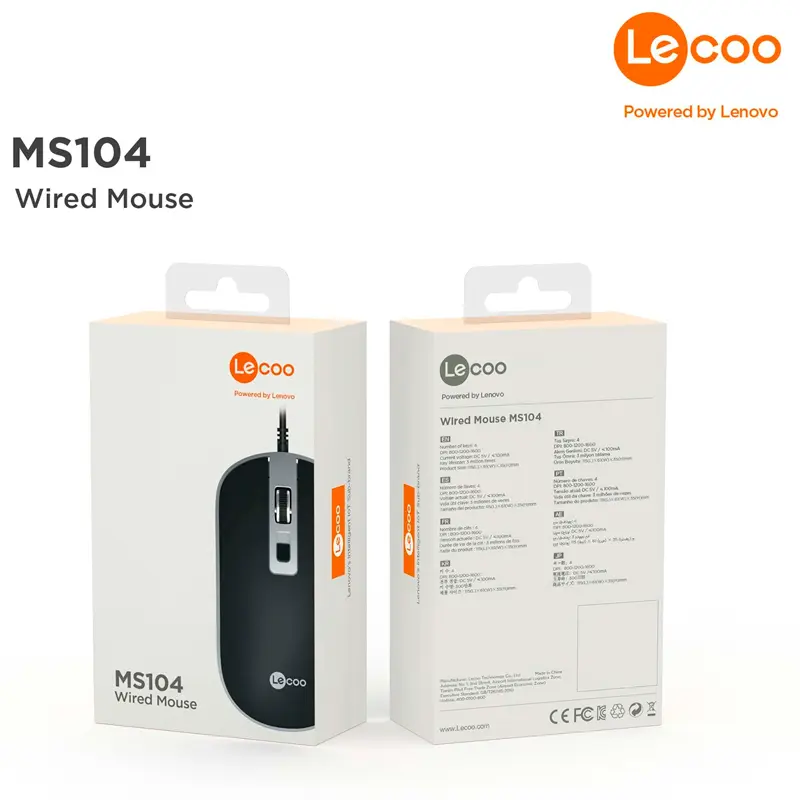 Lecoo MS104 Usb Kablolu Mouse Siyah