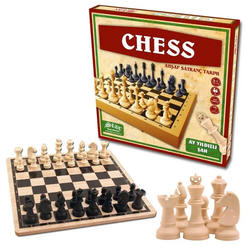 Star Oyun Chess Ahşap Santaç Takımı