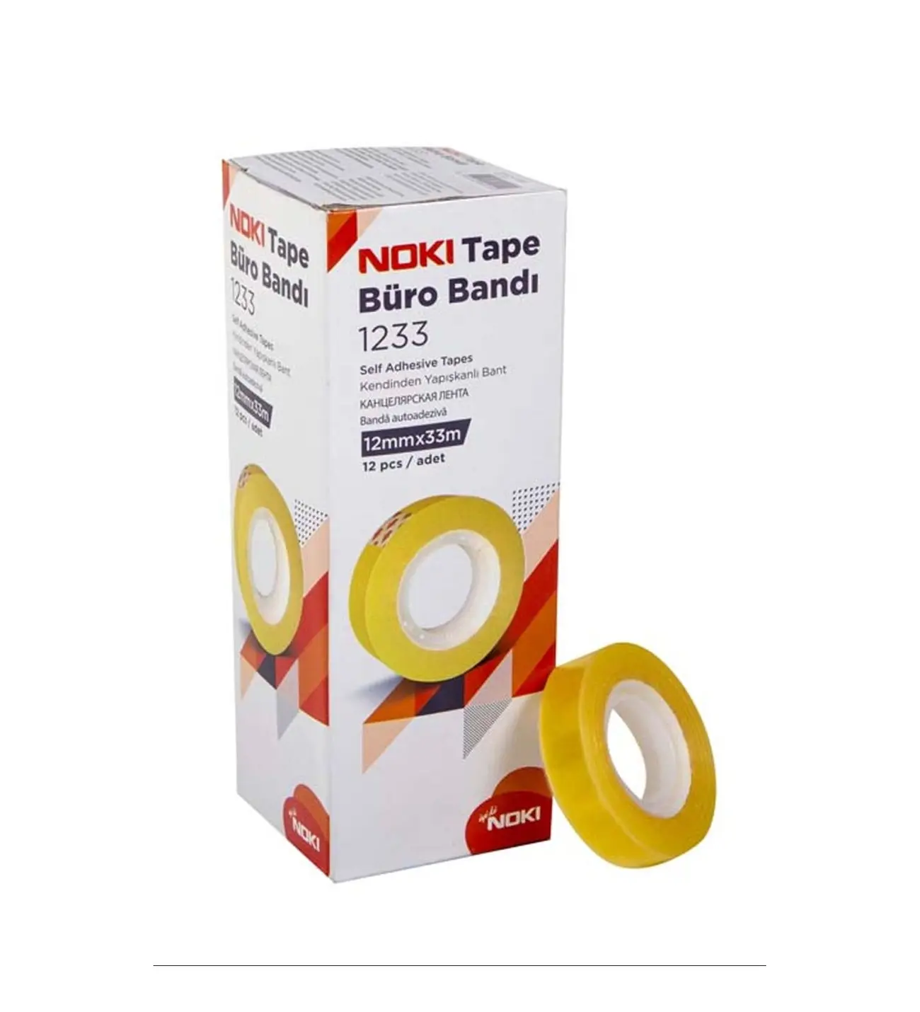 Noki Tape 1233 Büro Bandı 12 mm x 33 metre 12'li Paket