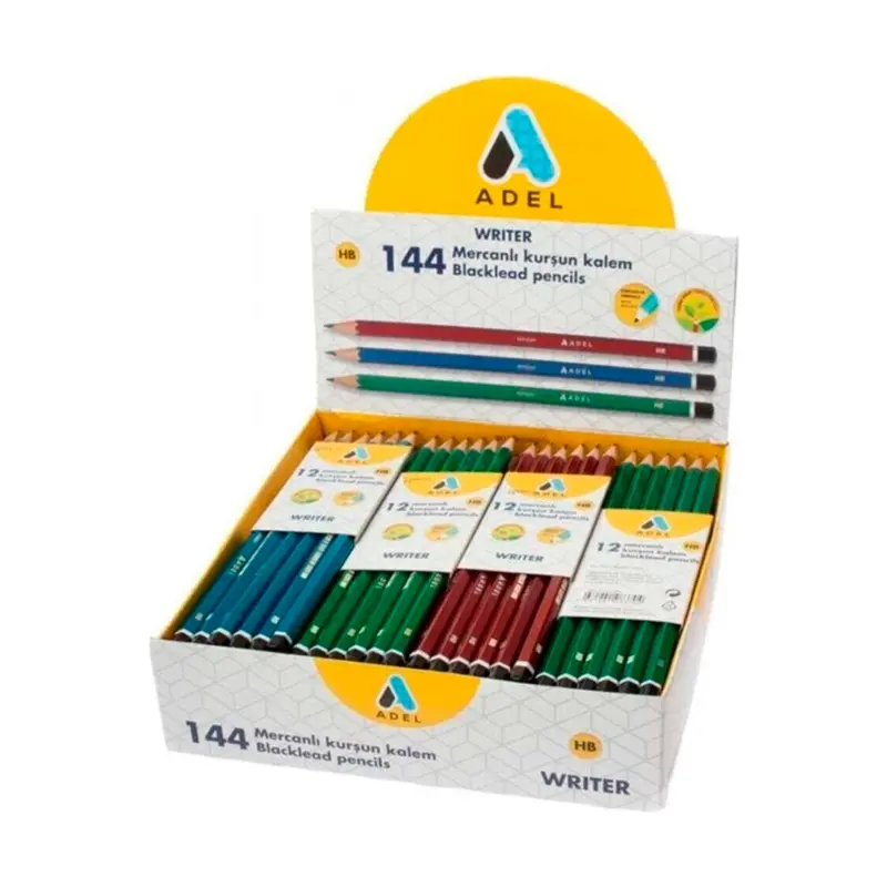 Adel Writer Mercanlı Kurşun Kalem HB 144 Lü Kutu