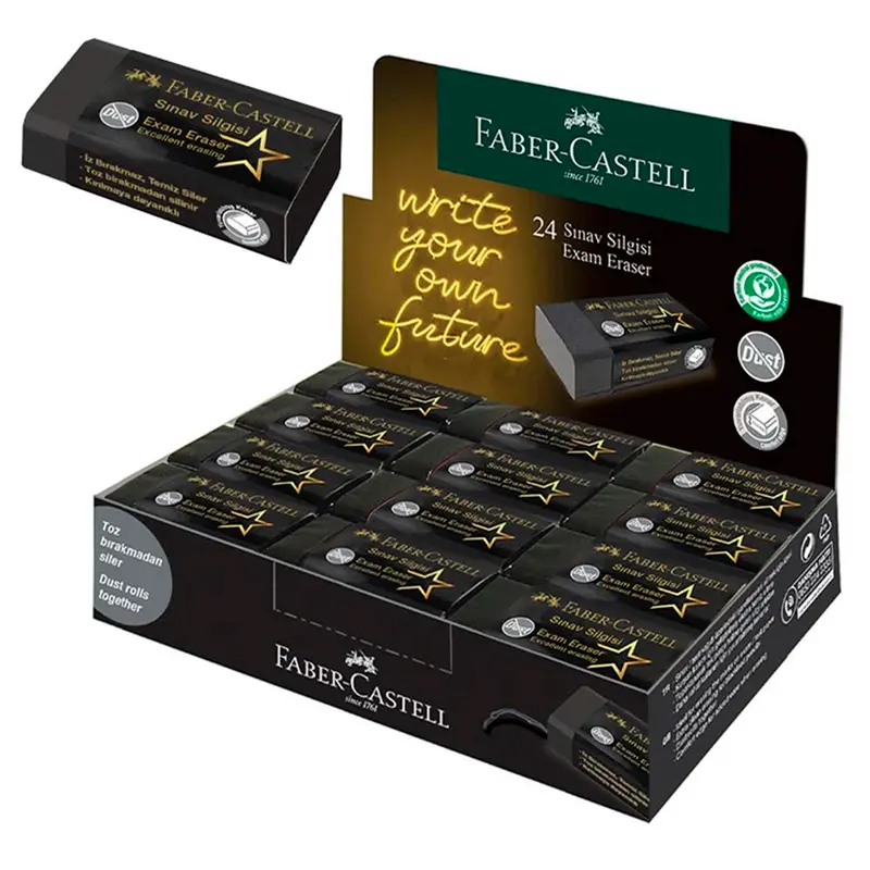 Faber Castell Black Edition Siyah Sınav Silgisi 24 Lü Kutu
