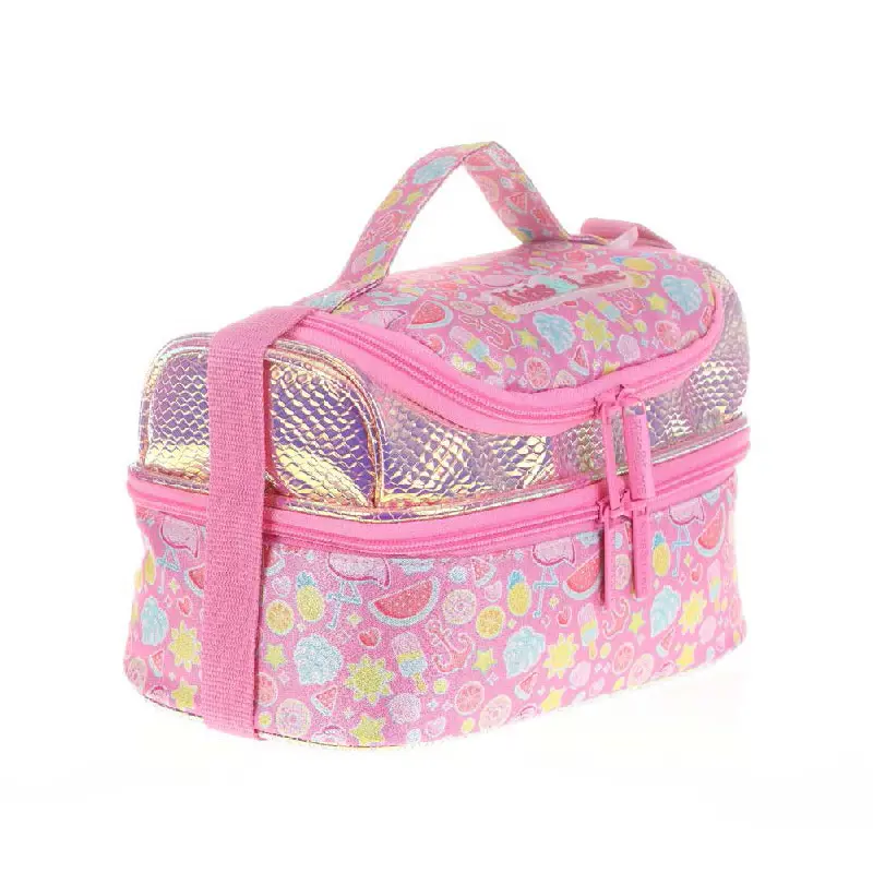 Kaukko L7098 Kids & Love Beslenme Çantası Aynalı - Simli Flamingo