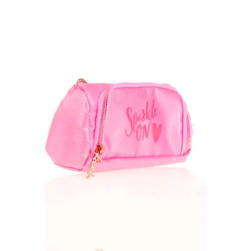 Kaukko K2554 Sparkle Plump Kalem Çantası Tropical Pembe