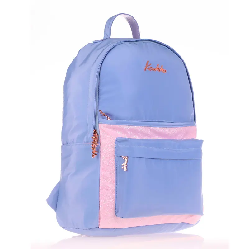 Kaukko K1538 Magical Simli Floral Mavi Okul Sırt Çantası