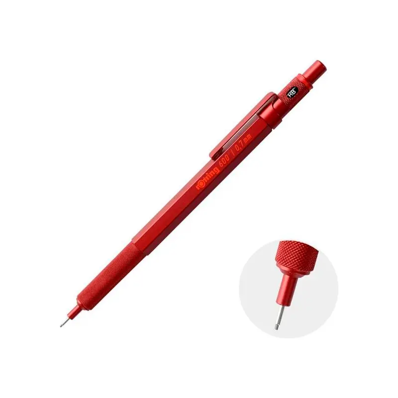 Rotring 600 Metal Gövde Mekanik ( Versatil ) Kurşun Kalem Kırmızı 0.7 mm