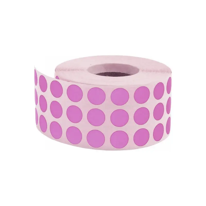 Tanex 10 mm Yuvarlak Nokta Etiketi 5000 Li Tekli Kutu Pembe