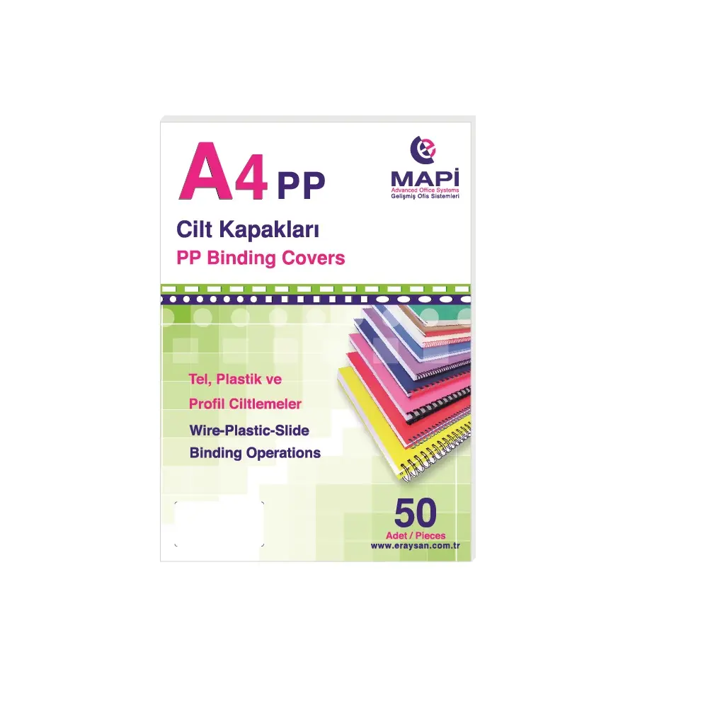 Mapi PP Opak Kapak Cilt Kapağı 450 micron Beyaz 50 Li Paket