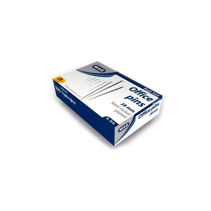 Mas 333 Nikel Kaplama Toplu İğne 28mm 50 Gr. Kutulu