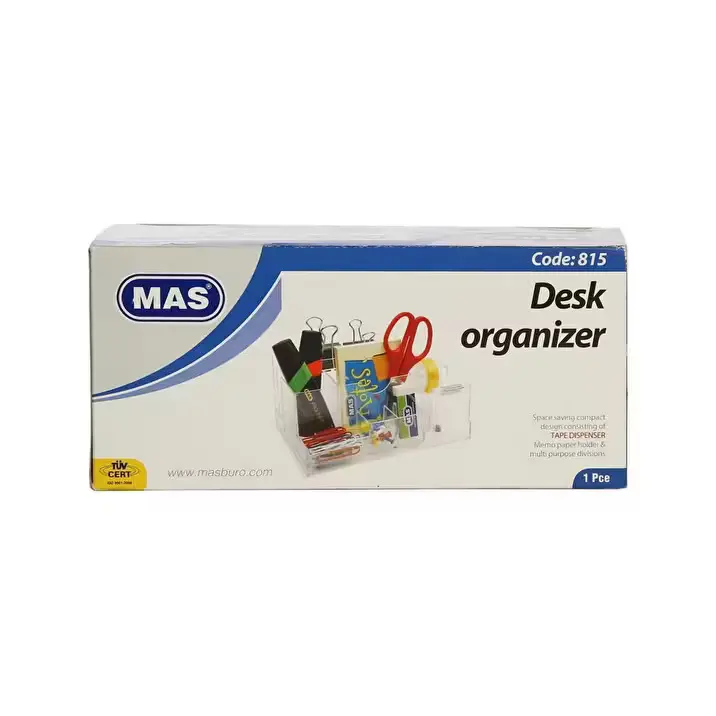 Mas 815 Desk Organizer Masaüstü Düzenleyici Bant Kesicili Şeffaf