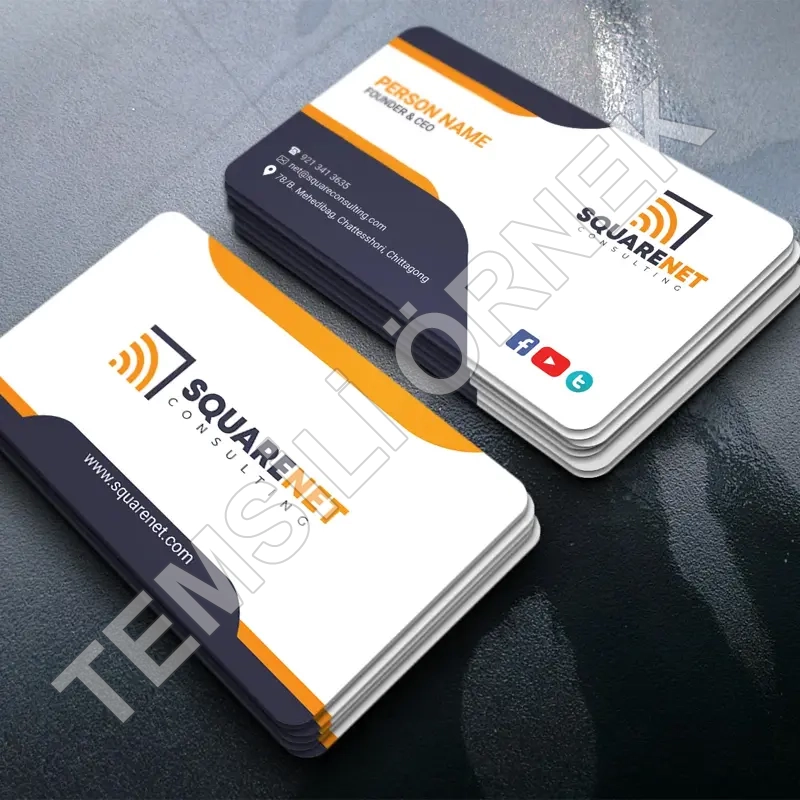 Kartvizit Baskı 700 Gr. Sıvama Mat Selefon Kabartma Laklı Oval Kesim Çift Yön