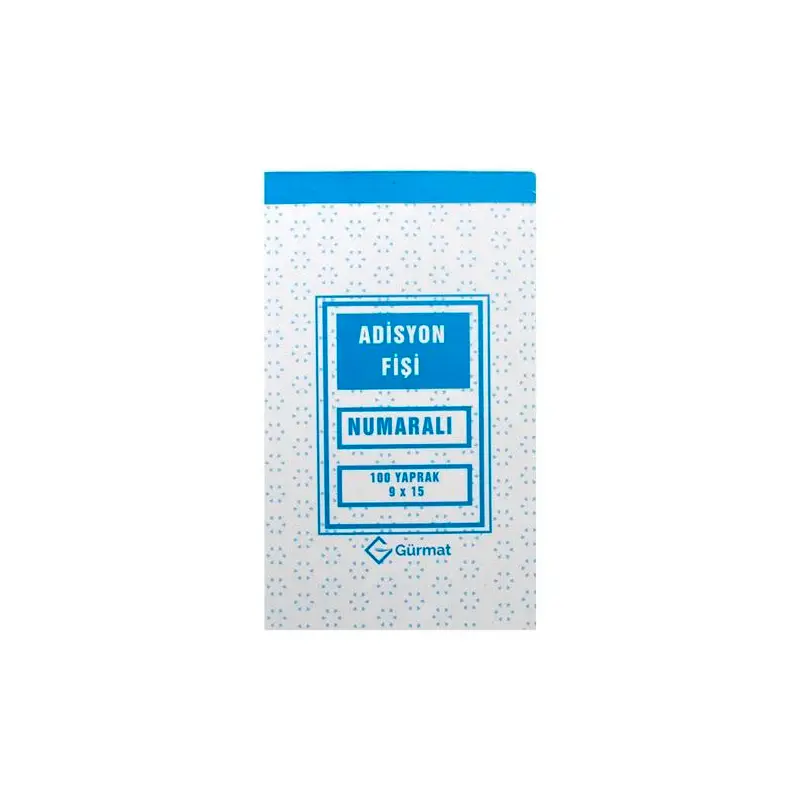 Gürmat Numaralı Adisyon Fişi Küçük 9x15cm 12 Li Paket