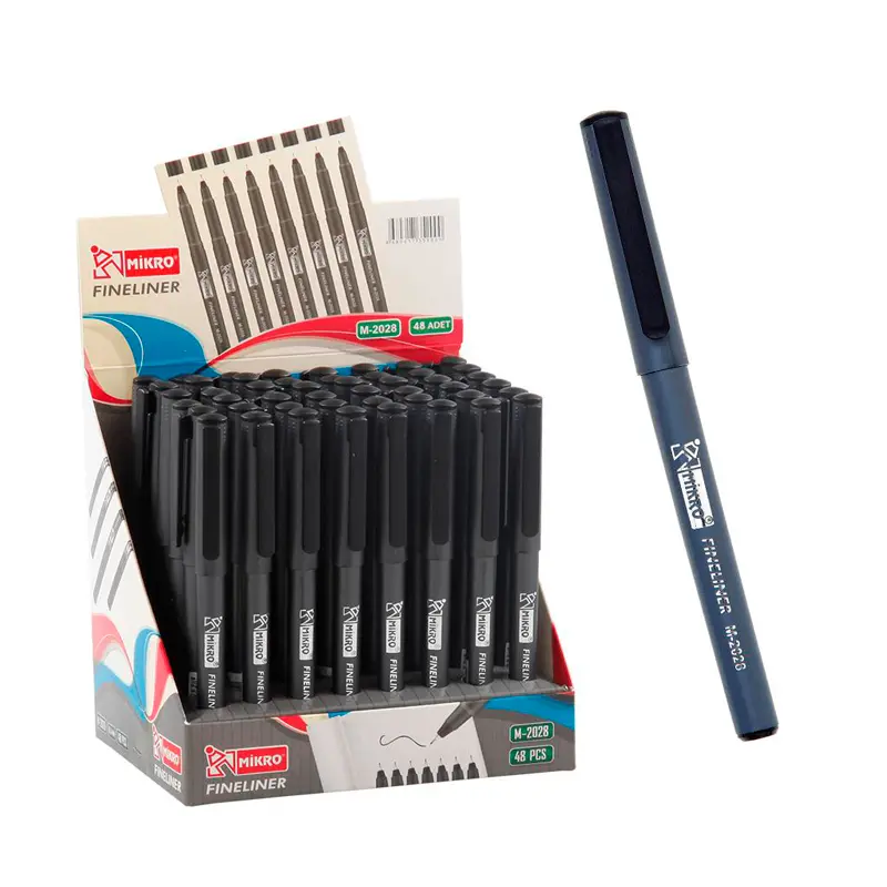Mikro 2028 Fineliner Kalem 0.4mm Siyah 48 Li Stand