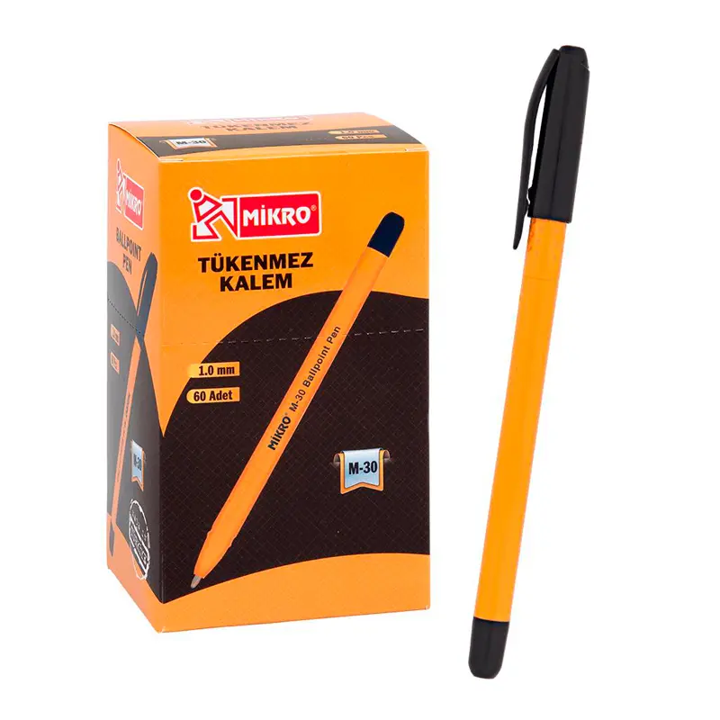 Mikro M-30 Tükenmez Kalem 1.0mm Siyah 60 Lı Kutu