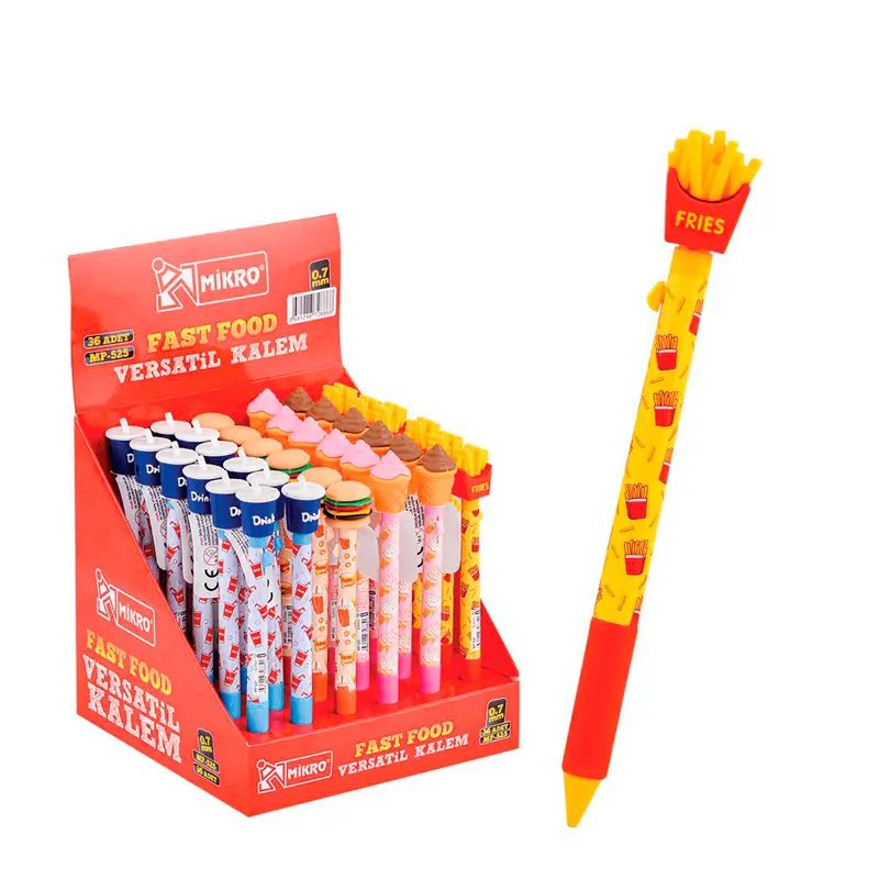 Mikro MP-525 Fast Food Versatil Kalem 0.7mm 36 Lı Stand
