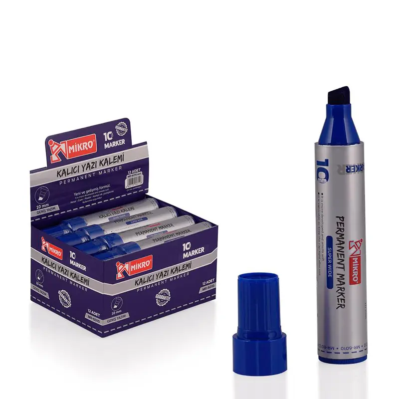 Mikro 6010 Jumbo Permanent Marker 10mm Mavi 12 Li Kutu